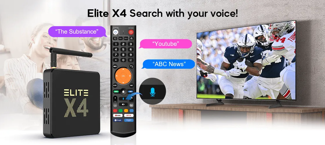 Smart Streaming TV Box IPTV X4 Smart TV Box 8k voice remote